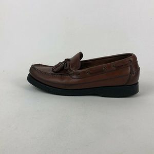 Brown Shoe Mens Sundance 71075-2 Brown Leather Tasseled Loafer Shoes Size 11 W